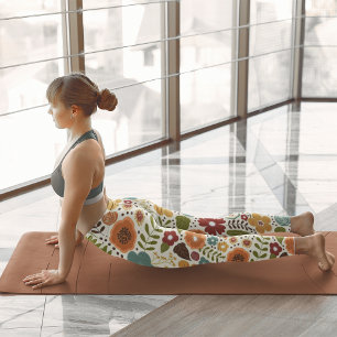 Scandinavian Folk Art Wildflower Boho Botanical Leggings