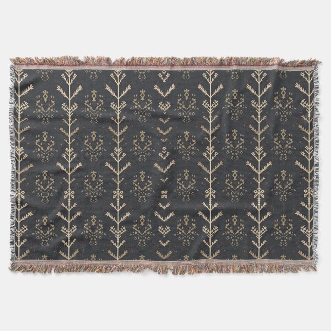 Scandinavian Folk Cosy Throw Blanket (Front)