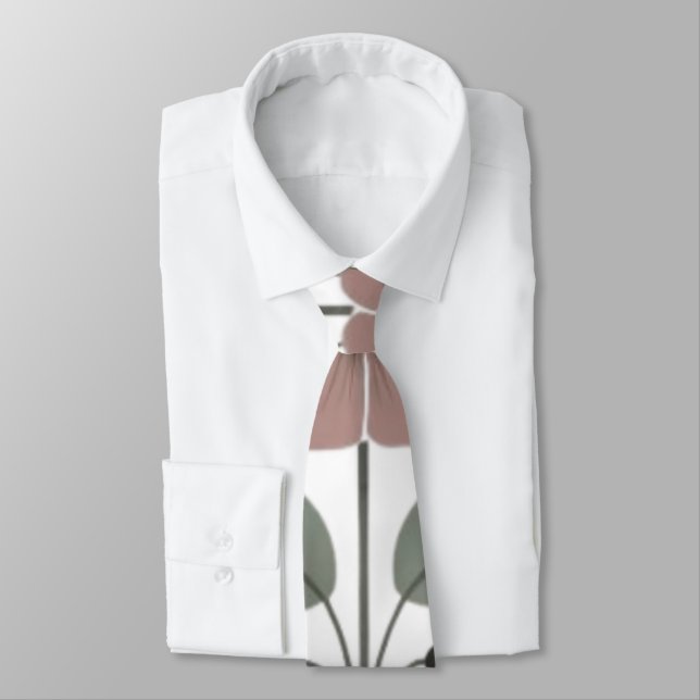 Scandinavian Folk Florals – Stylised Primroses  Tie (Tied)