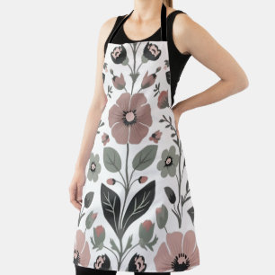 Scandinavian Folk Florals – Stylized Primroses  Apron