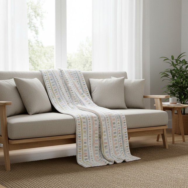 Scandinavian Folk Pattern Cosy Throw Blanket (Creator Uploaded)