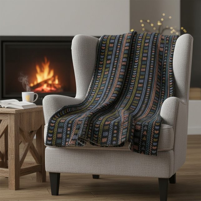 Scandinavian Folk Pattern Cosy Throw Blanket (Creator Uploaded)