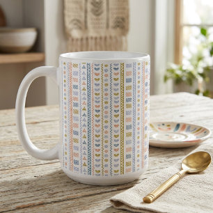 Scandinavian Folk Pattern Decorative Coffee Mug