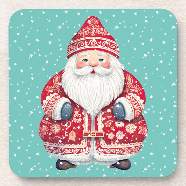 Scandinavian Folk Santa Claus  Coaster (Front)