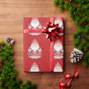 Scandinavian Folk Santa Claus  Wrapping Paper