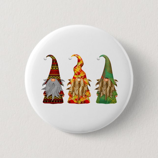 Scandinavian Forest Gnomes 6 Cm Round Badge (Front)