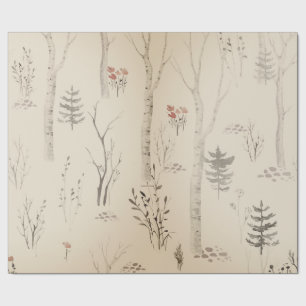 SCANDINAVIAN FOREST PATTERN CHRISTMAS GIFT WRAP