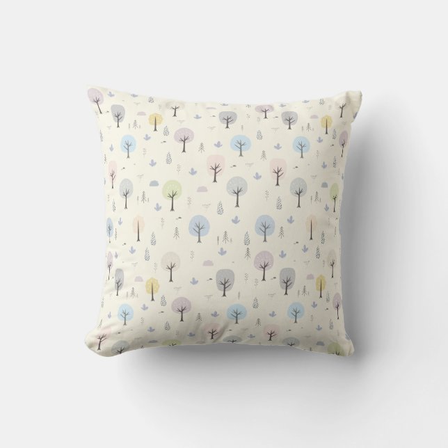 Scandinavian Forest Seamless Pattern Cushion (Front)