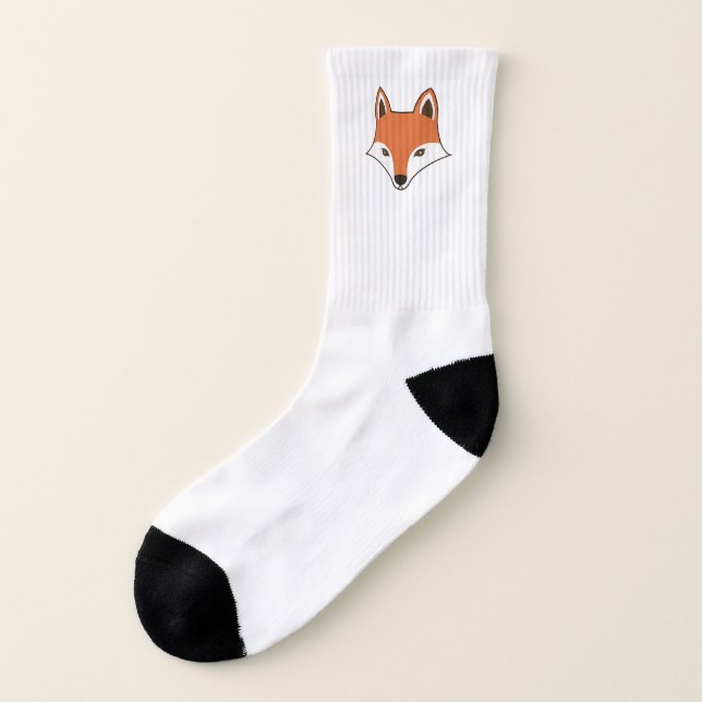 Scandinavian Fox Head Cartoon Socks (Left Outside)