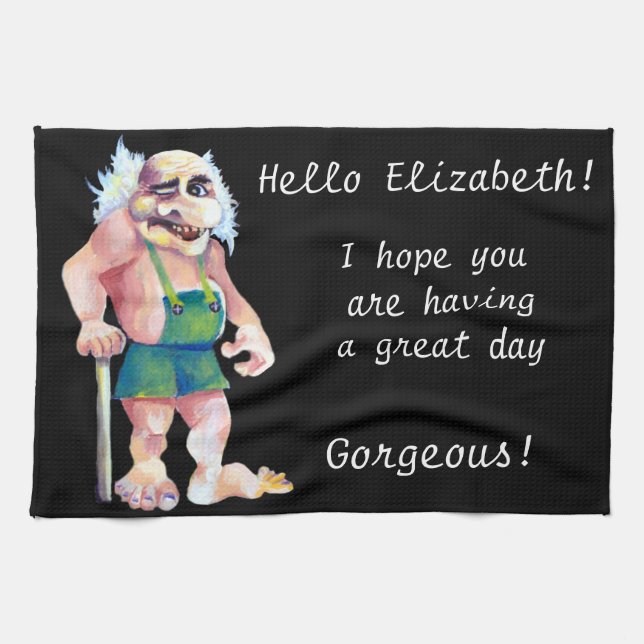 Scandinavian Funny Looking LoveTroll Tea Towel (Horizontal)