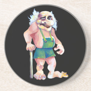 Scandinavian Funny Looking Ogre Troll Coaster