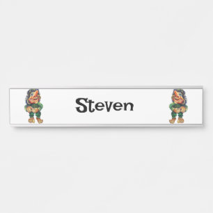 Scandinavian Funny Troll Illustration Watercolor Door Sign