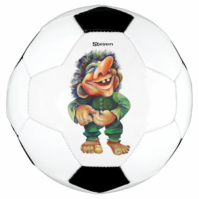 Scandinavian Funny Troll Illustration Watercolor Football (Front)