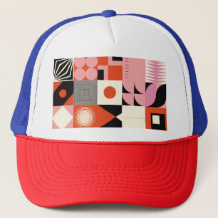 Scandinavian Geometric: Colorful Artwork Pattern Trucker Hat