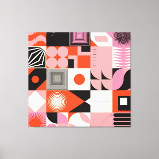 Scandinavian Geometric: Colourful Artwork Pattern Canvas Print