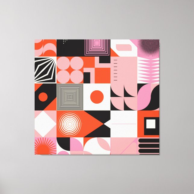 Scandinavian Geometric: Colourful Artwork Pattern Canvas Print (Front)