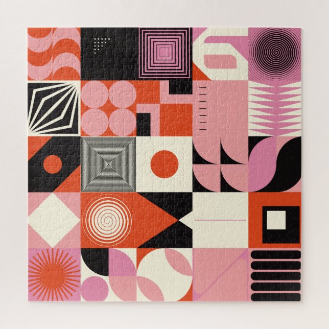 Scandinavian Geometric: Colourful Artwork Pattern Jigsaw Puzzle (Vertical)
