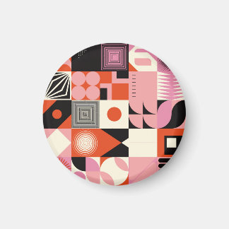 Scandinavian Geometric: Colourful Artwork Pattern Magnet