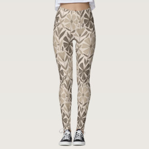Scandinavian Geometric Floral Motif Leggings