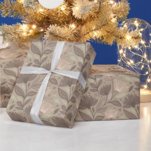 Scandinavian Geometric Floral Motif Wrapping Paper