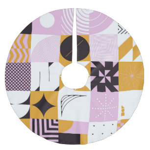 Scandinavian Geometric: Hand-Drawn Artwork. Brushed Polyester Tree Skirt