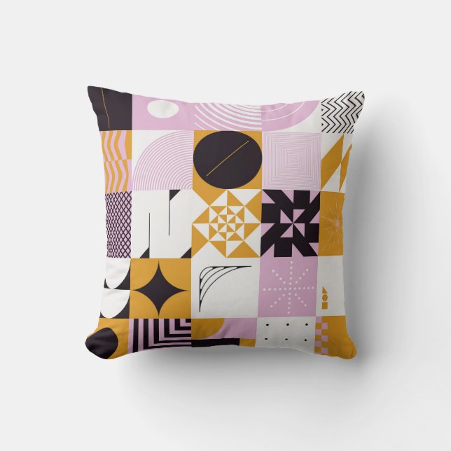 Scandinavian Geometric: Hand-Drawn Artwork. Cushion (Front)