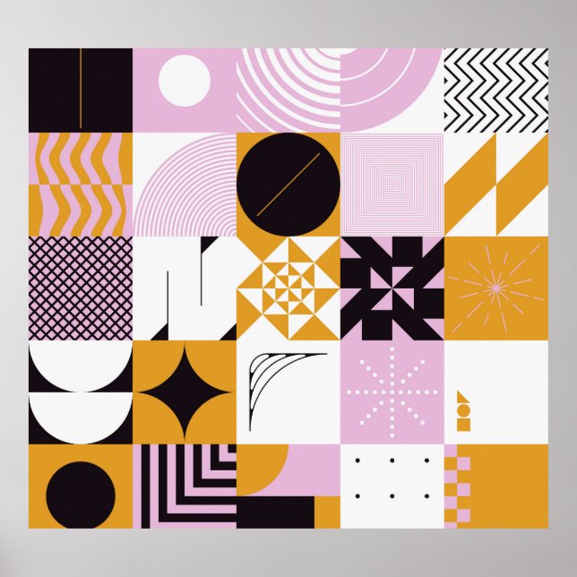Scandinavian Geometric: Hand-Drawn Artwork. Poster (Front)