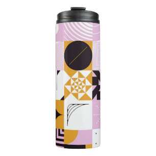 Scandinavian Geometric: Hand-Drawn Artwork. Thermal Tumbler