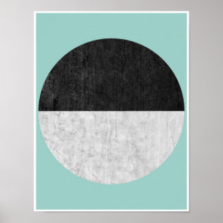 Scandinavian, geometric poster print in turquoise