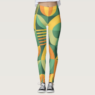 Scandinavian Geometric Vintage Agriculture Leggings