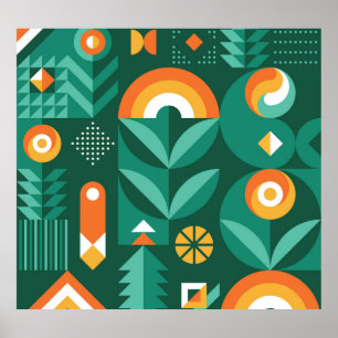 Scandinavian Geometric, Vintage Agriculture Symbol Poster