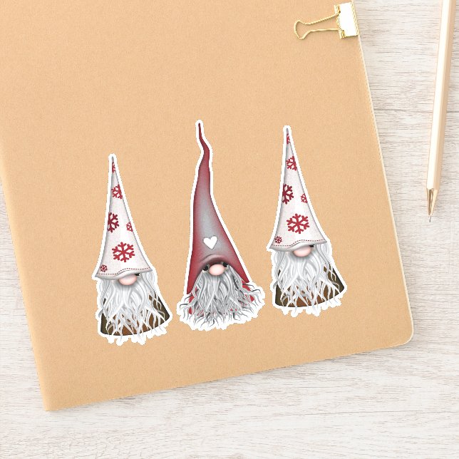 Scandinavian Gnome Christmas Stickers (Notebook)