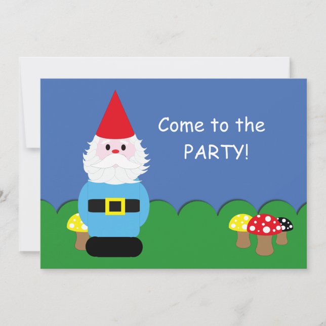Scandinavian Gnome Customisable Party Invitation (Front)