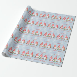 Scandinavian Gnome for the Holidays Personalised  Wrapping Paper