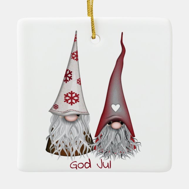Scandinavian Gnomes Ornament (Front)