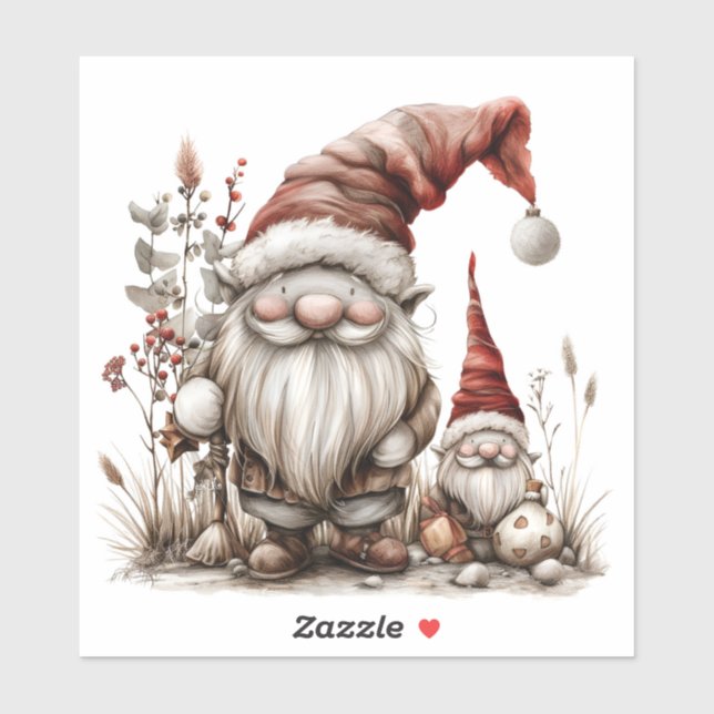 Scandinavian Gnomes Red Watercolor Santa Clothing (Sheet)