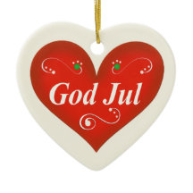 Scandinavian God Jul Christmas Heart