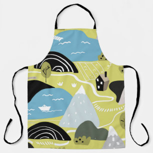 Scandinavian graphic illustration seamless pattern apron
