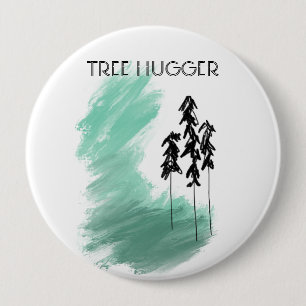 Scandinavian green tree art simple modern mint   10 cm round badge