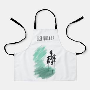 Scandinavian green tree art simple modern mint apron
