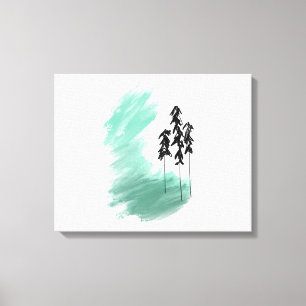 Scandinavian green tree art simple modern mint  canvas print