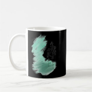 Scandinavian green tree art simple modern mint coffee mug