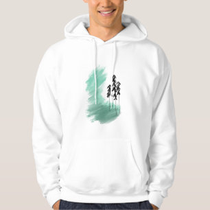 Scandinavian green tree art simple modern mint hoodie