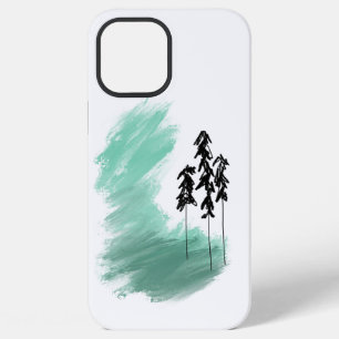 Scandinavian green tree art simple modern mint iPhone 12 pro max case