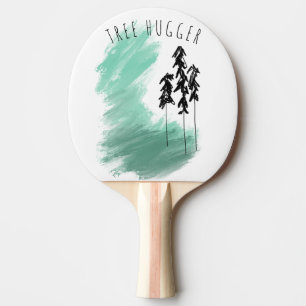 Scandinavian green tree art simple modern mint ping pong paddle