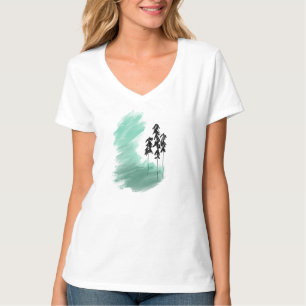 Scandinavian green tree art simple modern mint T-Shirt