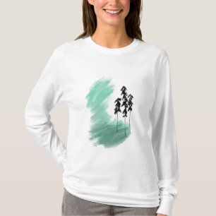 Scandinavian green tree art simple modern mint T-Shirt