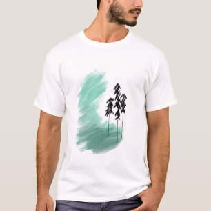 Scandinavian green tree art simple modern mint   T-Shirt