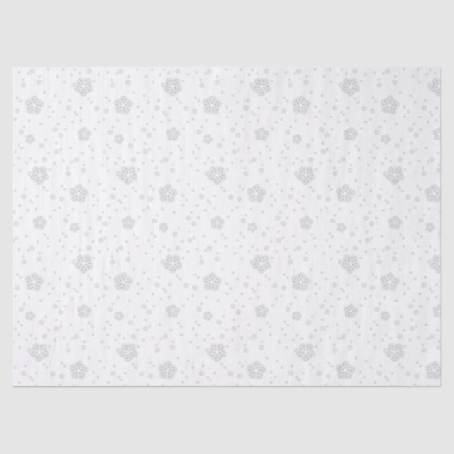 Scandinavian grey and white folk art tissue paper (Front)