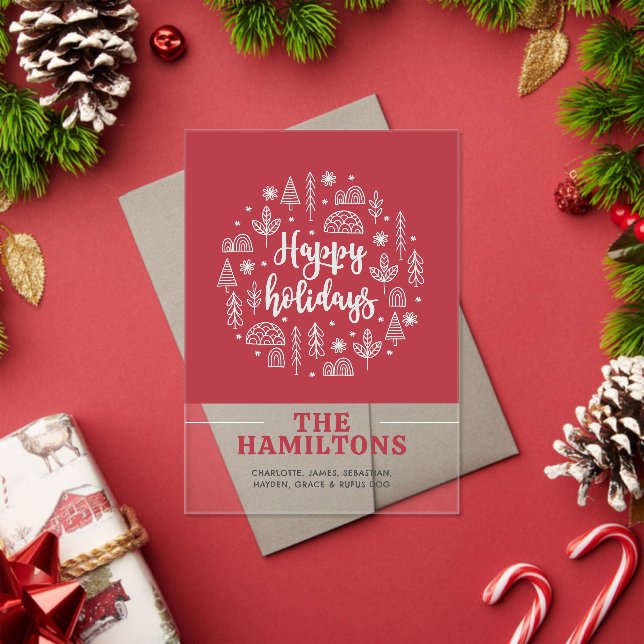 Scandinavian Happy Holidays Personalised Cards (Insitu (Holiday))